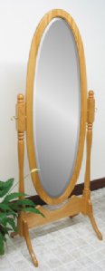 Antique Oval Cheval Mirror 67" High