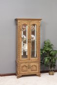 Sliding Door Angled Picture Frame Rope Curio Cabinet