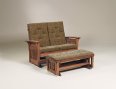 Bow Arm Slat Loveseat Glider & Gliding Ottoman