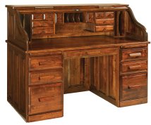 Classic Roll-Top Desk with Open Hutch