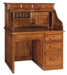 Classic Single Pedestal Roll-Top Desk (30" Deep)