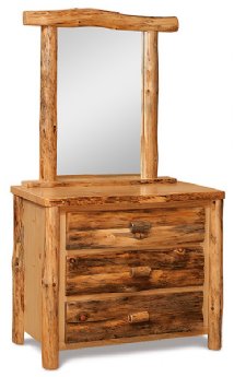 Fireside Rustic 3-Drawer Dresser with Mirror