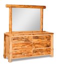 Fireside Rustic 6-Drawer Dresser with Mirror (Slab Front)