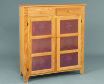 2-Drawer 2-Door Pie Safe w/copper panels