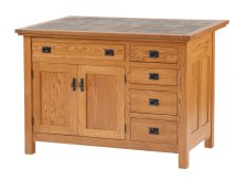 Brookline Mission 2-Door 5-Drawer Kitchen Island