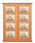 4-Panel Double Door Cupboard with Metal Inserts