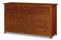 Flush Mission 9-Drawer Mule Dresser (72" Wide)