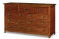 Flush Mission 9-Drawer Mule Dresser (72" Wide)