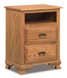 Hoosier Heritage 2-Drawer Nightstand with Opening