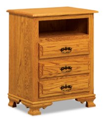 Hoosier Heritage 3-Drawer Nightstand with Opening