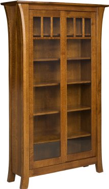 Ensinada 72" Tall Bookcase with Sliding Doors