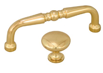 Polished Brass Z259-PB 3 inch CC & K3910-PB 1-25 inch dia