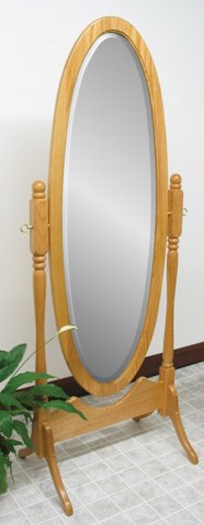 Antique Oval Cheval Mirror 67" High