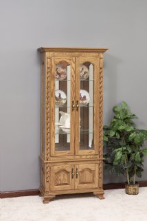 Sliding Door Angled Picture Frame Rope Curio Cabinet