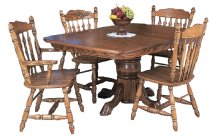 Single Pedestal Rounded Corner Dining Room Collection