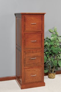 4-Drawer Traditional File Cabinet w/Raised Panel Sides