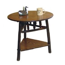 Round End Table with Shelf