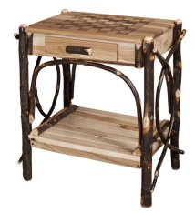 Checkerboard End Table with Drawer