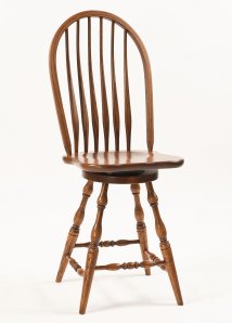 Bent Feather Bow Swivel Bar Stool