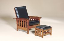 Bow Arm Slat Morris Chair & Footstool