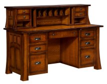 Bridgefort Mission File Desk with Hutch