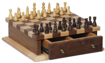 Checker Board with Drawer plus Chess & Checker Sets
