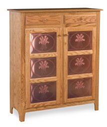 Classic 50" High 2-Door 2-Drawer Cabinet with Copper Panels