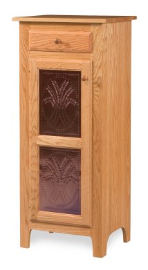 Classic 47" High 1-Door 1-Drawer Cabinet with Copper Panels