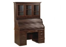 Computer Rolltop Desk with Hutch