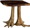 Rustic Living End Table with Stump Base