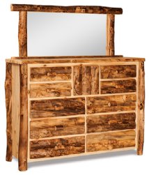 Fireside Rustic 10-Drawer Dresser with Mirror