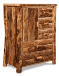 Fireside Rustic Side Door, 5-Drawer Armoire (Slab Sides)
