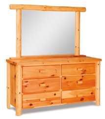 Fireside Rustic 6-Drawer Dresser with Mirror (Plain Front)