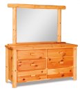 Fireside Rustic 6-Drawer Dresser with Mirror (Plain Front)