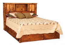 Fireside Rustic Bookcase Bed with 3-Storage Drawers