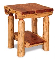 Fireside Rustic End Table with Shelf
