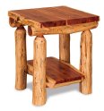 Fireside Rustic End Table with Shelf