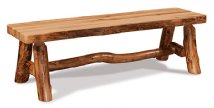 Fireside Rustic Flat Bench with Live Edge