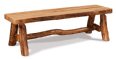 Fireside Rustic Flat Bench with Live Edge