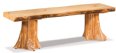 Fireside Rustic Flat Bench with Stump Base