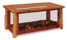 Fireside Rustic Glass Coffee Table