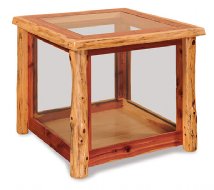 Fireside Rustic Glass End Table