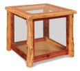 Fireside Rustic Glass End Table