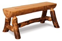 Fireside Rustic Half Log Bench