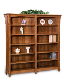 Bridger Mission 10 Shelf Double Bookcase