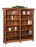 Bridger Mission 10 Shelf Double Bookcase