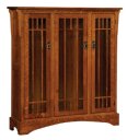 Midway Mission 3-Door Bookcase with Seedy Glass 