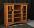 Mission Open Display Bookcase with Seedy Glass