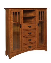 Mission Display Bookcase with Seedy Glass