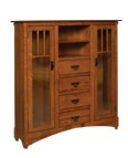 Mission Display Bookcase with Seedy Glass